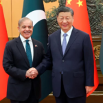 Chinese President Xi Jinping, right, and Pakistani Prime Minister Shehbaz Sharif shake hands at the Great Hall of the People in Beijing, China, June 7, 2024