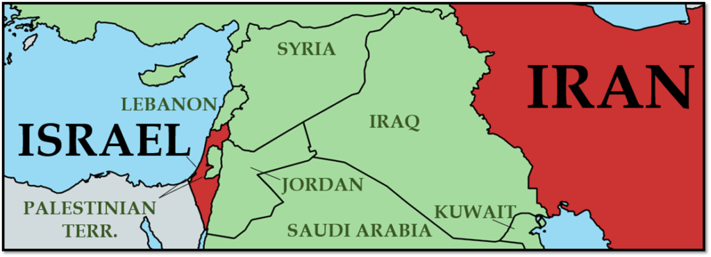 Israel to Iran map red 3 Israel to Iran map red 3